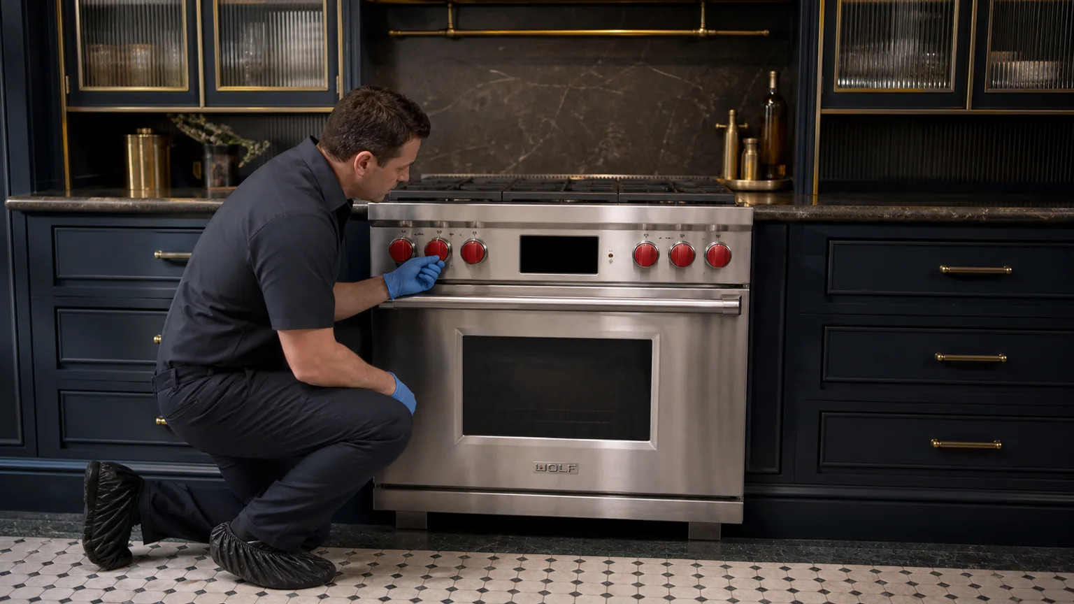Premium kitchen range prepared for a professional diagnostic visit